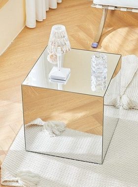 奶油风亚克力茶几创意简约家用小户型边几网红艺术镜面沙发角几