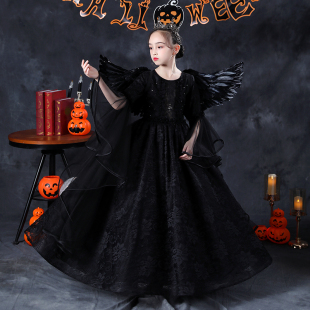 圣诞节儿童服装 女童吸血鬼女巫沉睡魔咒玛琳菲森cosplay演出服