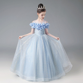 女童礼服轻奢小众高端公主裙儿童小主持人钢琴比赛演奏走秀演出服