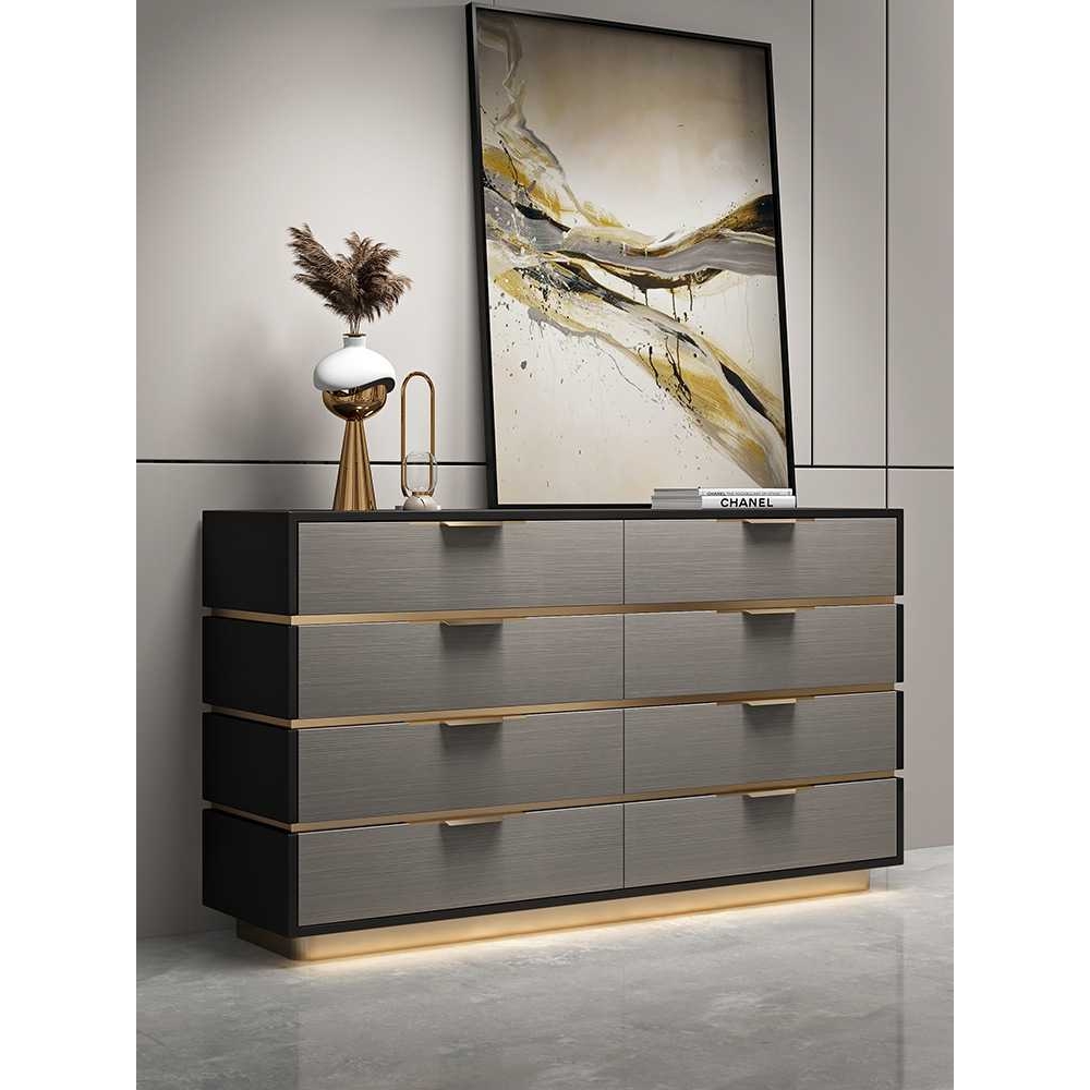 意式极简八斗柜实木轻奢卧室收纳柜储物柜六斗抽屉柜餐边柜玄关柜