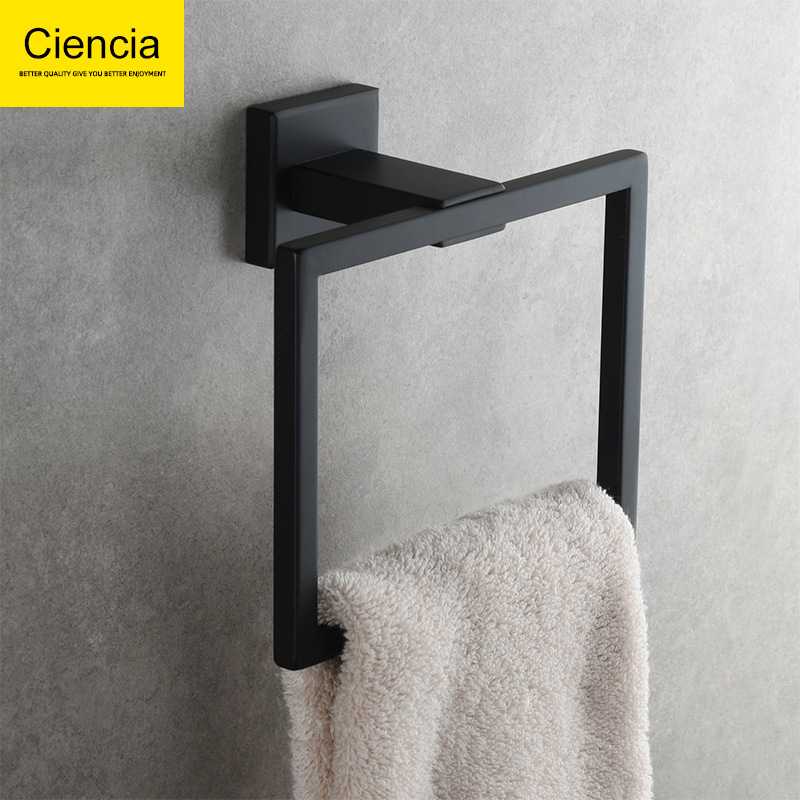 304不锈钢方形毛巾环浴室卫生间浴巾挂环挂圈洗手间壁挂抹布挂架