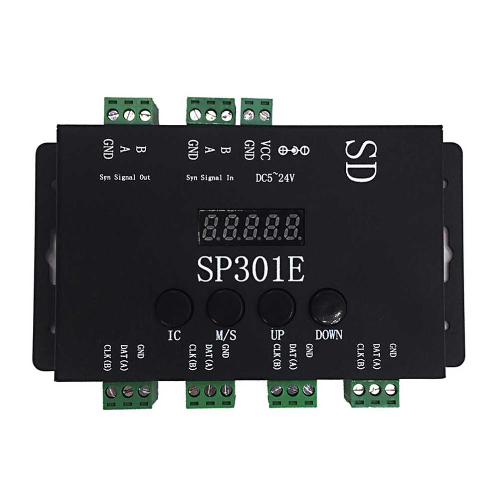 SP301E LED全彩控制器 SD卡编程控制器 4路输出控制器 SD幻彩级联