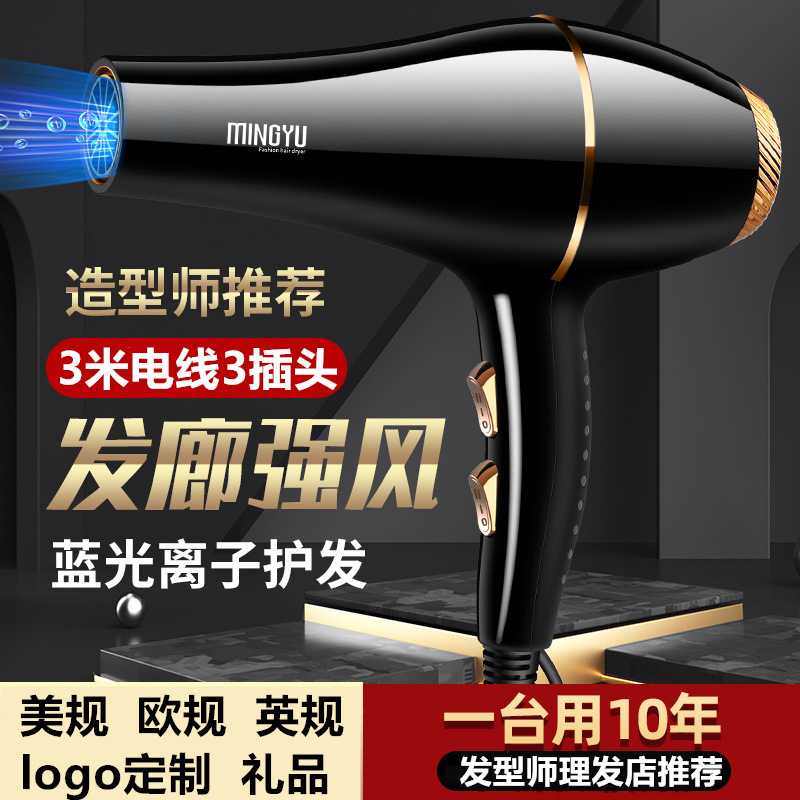 发型师电吹风机理发店蓝光风筒工业烧烤发廊速干大功率大风力礼品