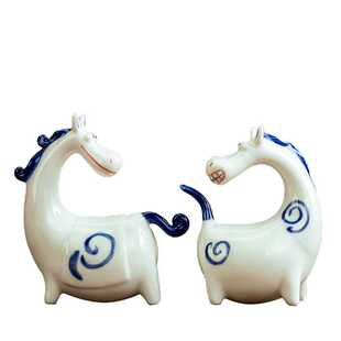 【我是一只彪悍的马】十二生肖小白马到成功摆件桌面马年创意礼品