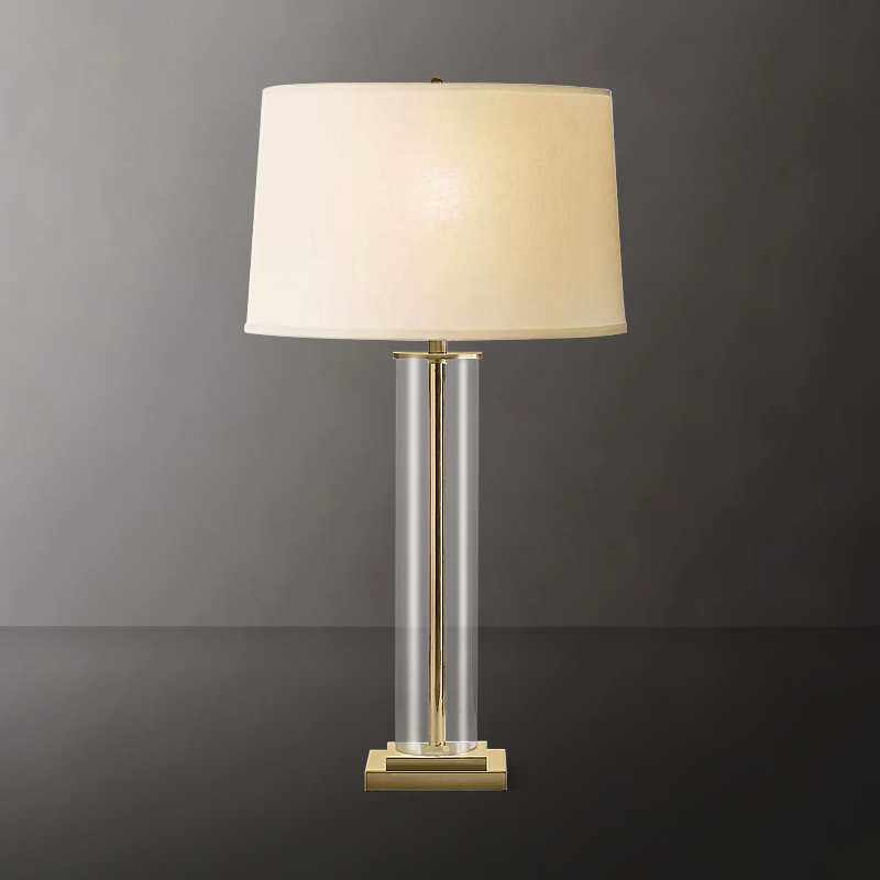 庆粤灯饰 出口北美设计师RH卧室台灯美式简约全铜别墅客厅落地灯