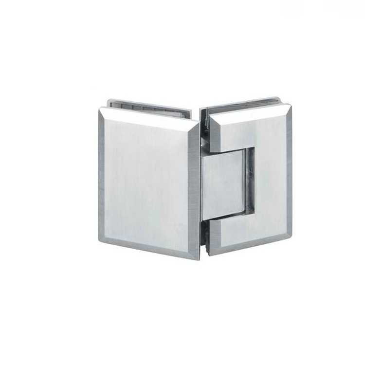 长固A018SS方形斜边135度玻璃门合页304不锈钢双边浴室夹五金配件