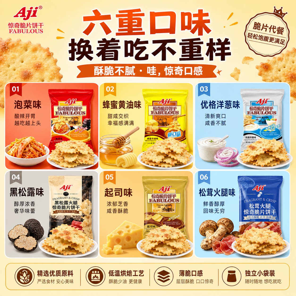 Aji惊奇六重口味薄脆饼干60g