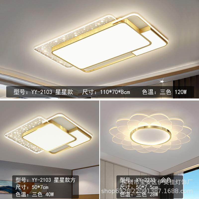 2022年新款北欧客厅吊灯卧室餐厅灯现代简约大气全屋套餐组合灯具