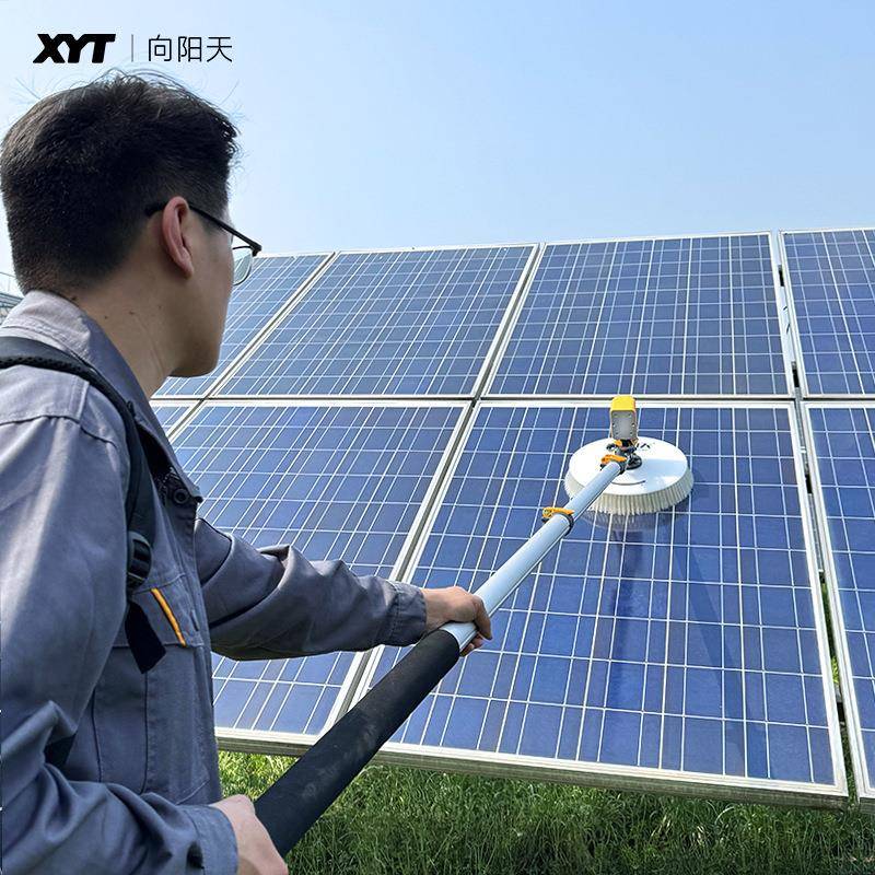 太阳能板清洗机器人自动便携式屋顶电动光伏发电清洗机玻璃旋转刷