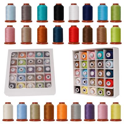 1100码手缝线缝纫机线针线涤纶线402缝纫线盒装家用25色线轴套装
