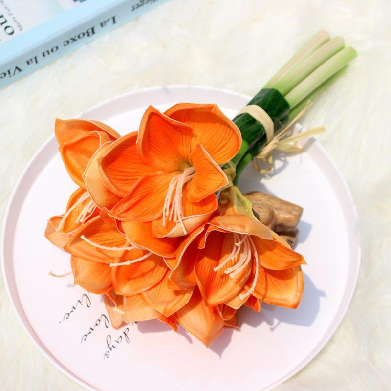 仿真花君子兰把束北欧客厅手感朱顶红假花装饰插花瓶餐桌摆件