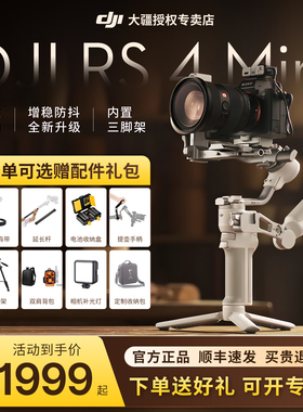 【下单有礼】大疆 DJI RS 4 Mini 手持云台单反微单相机稳定器vlog直播抖音拍视频专用设备竖拍防抖竖屏拍摄
