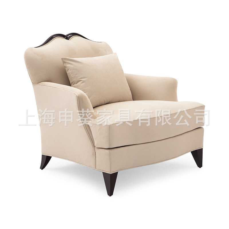 美式乡村现代简约休闲沙发椅经典轻奢单人会客沙发客厅别墅样板房