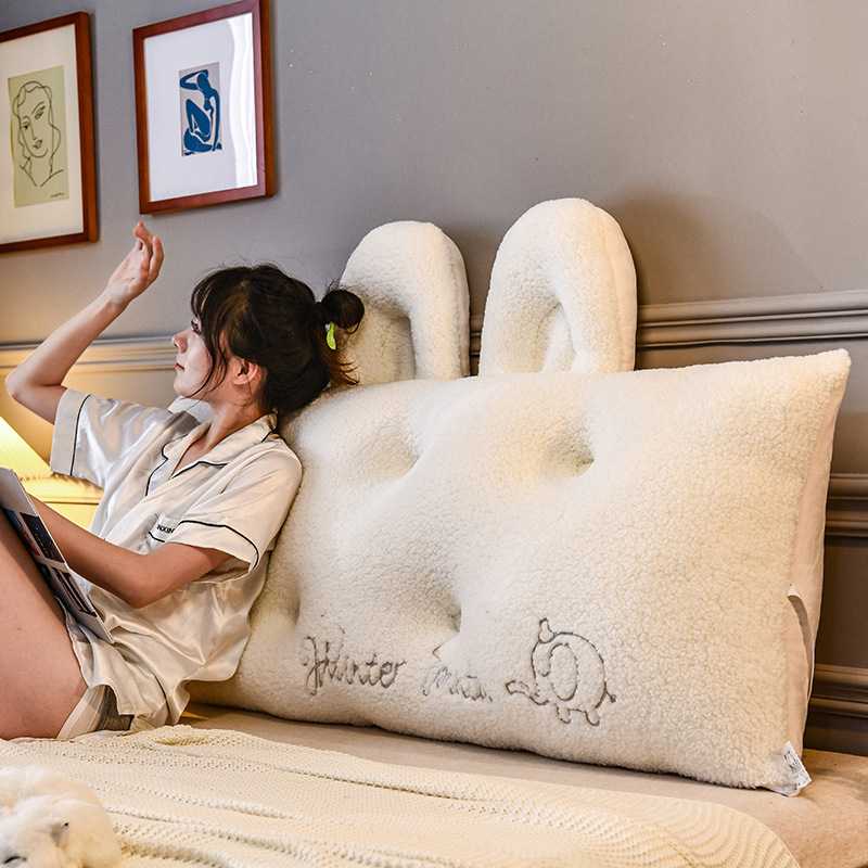 床头靠垫靠枕泰迪绒大靠背床上软包北欧卧室榻榻米床靠垫可拆洗