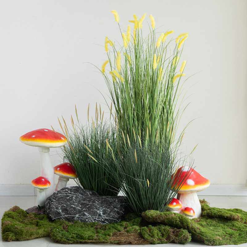 仿生绿植仿真植物芦苇迷你猫尾草ins风室内客厅沙发落地装饰盆栽