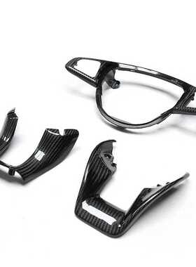 适用于奔驰W205 C200 C63 CLA GLA45 改装碳纤维方向盘盖板饰件