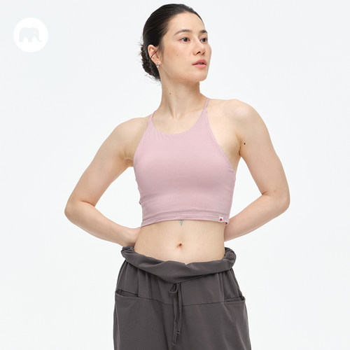 omshan·basic 挂脖式交叉吊带背心 亲肤美背运动瑜伽文胸上衣