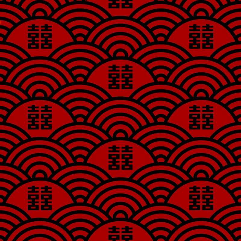 新中式中国风格壁纸古典禅意饭店餐厅包厢客厅祥云大红色背景墙纸