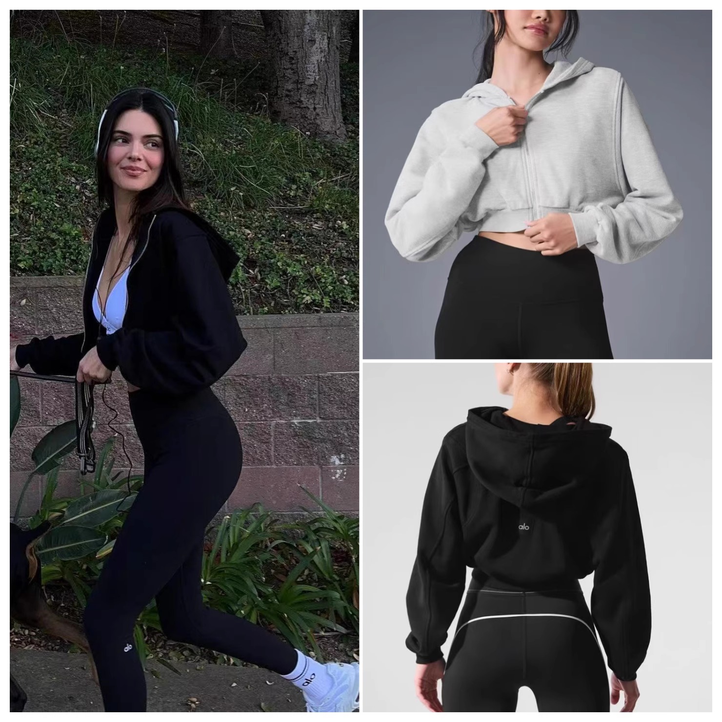 AloYoga拉链开衫连帽休闲外套女