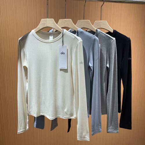 美国代购ALO 跑步瑜伽普拉提健身速干上衣弹力打底衫长袖T恤 女款