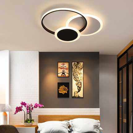 卧室灯吸顶灯大气北欧简约现代个性创意温馨浪漫房间圆形led灯具