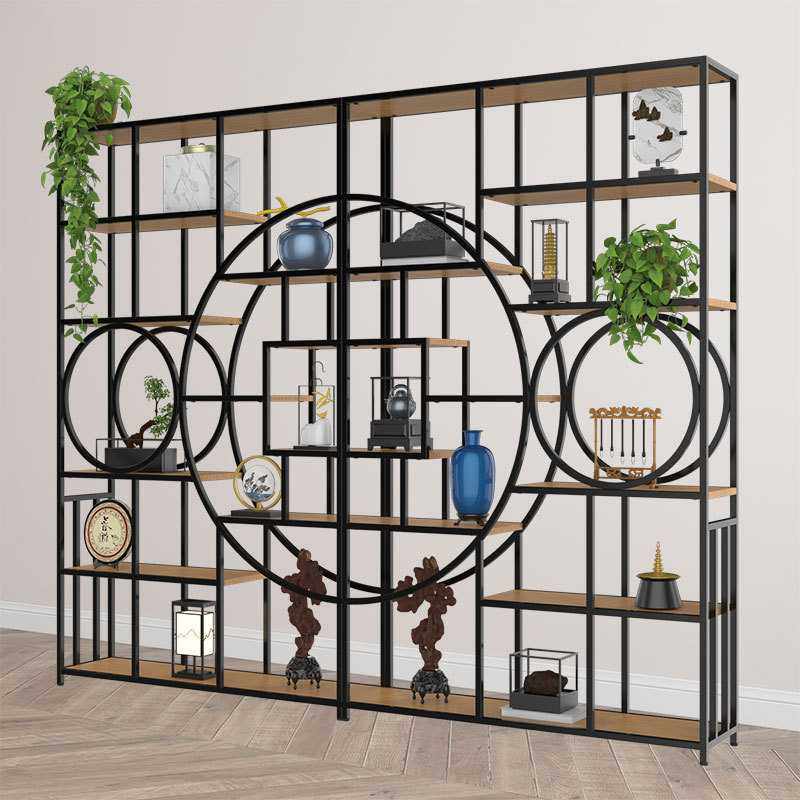 博古架钢木中式展示柜铁艺简约置物架隔断多宝阁书架陈列架红酒架,模玩/动漫/周边/娃圈三坑/桌游,模型制作工具/辅料耗材,淘宝优惠券,粉丝福利购,淘宝优惠卷