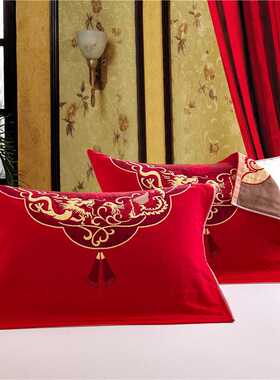 2025婚庆六层纱布枕巾（55*85cm）龙凤呈祥