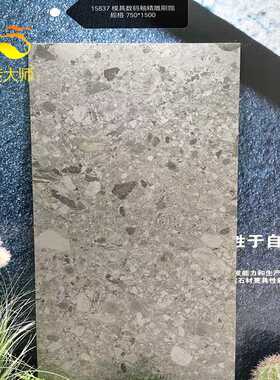 佛山瓷砖灰色客厅大颗粒水磨石墙砖750x1500哑光阳台花园防滑地砖