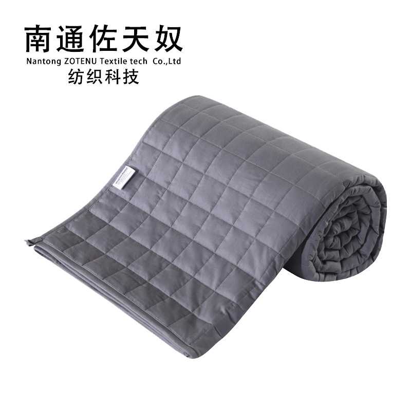 外贸全棉重力毯多尺寸玻璃珠填充重力被weighted blanket厂家