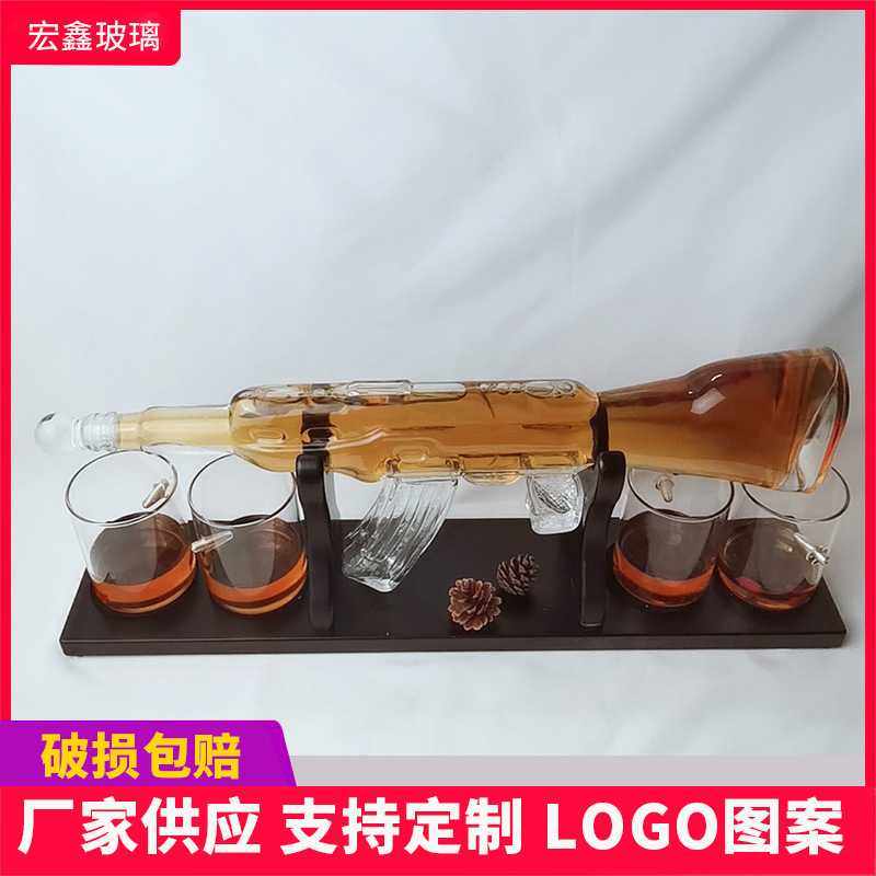 现货 创意工艺酒瓶枪形人参泡酒瓶异型红酒醒酒器异型玻璃瓶,3C数码配件,摄像机配件,淘宝优惠券,粉丝福利购,淘宝优惠卷