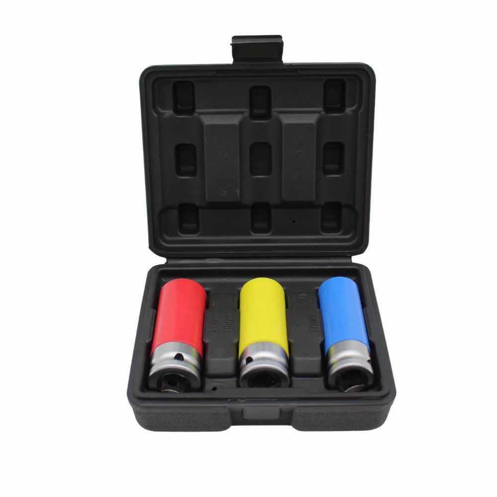 1/2气动加长轮胎螺丝风炮套筒保护轮毂防刮花专用套筒17/19/21mm