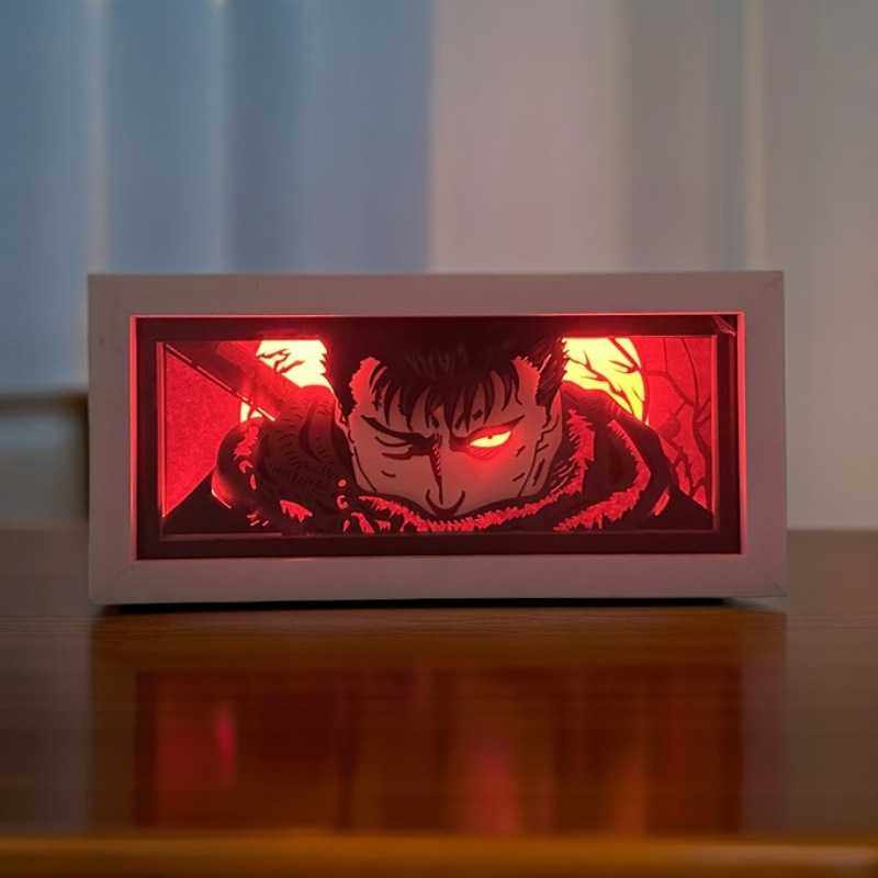 跨境3D小夜灯剑风传奇烙印战士USB多层立体纸雕灯16色创意礼品灯,3C数码配件,摄像机配件,淘宝优惠券,粉丝福利购,淘宝优惠卷