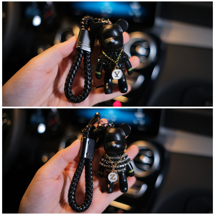 汽车钥匙扣d挂件创意个性编织绳子车载钥匙圈情侣男女可爱书包挂
