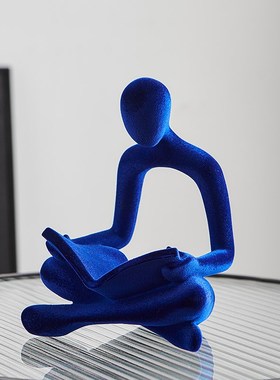 读书人物摆件艺i术客厅酒柜电视柜书房家居装饰品样板房小众高级