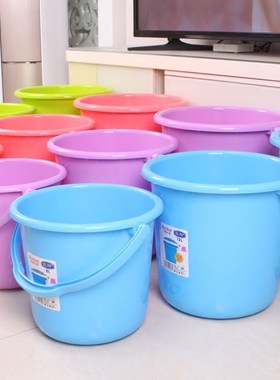 大号有盖小桶塑料有盖拉水桶加厚带盖子桶子小号白色塑料桶家用