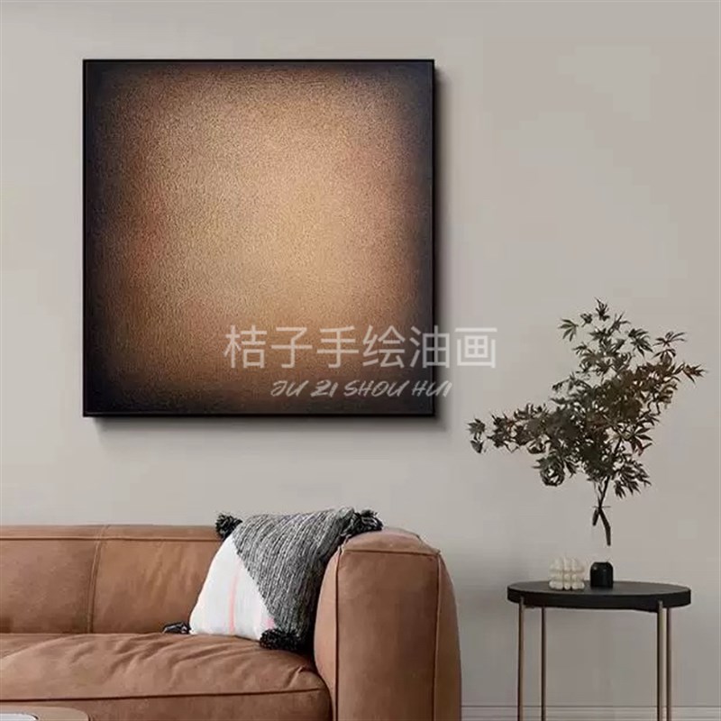 纯手绘油画现代简约抽象民宿客厅装饰画沙发背景墙挂画玄关丙烯图片
