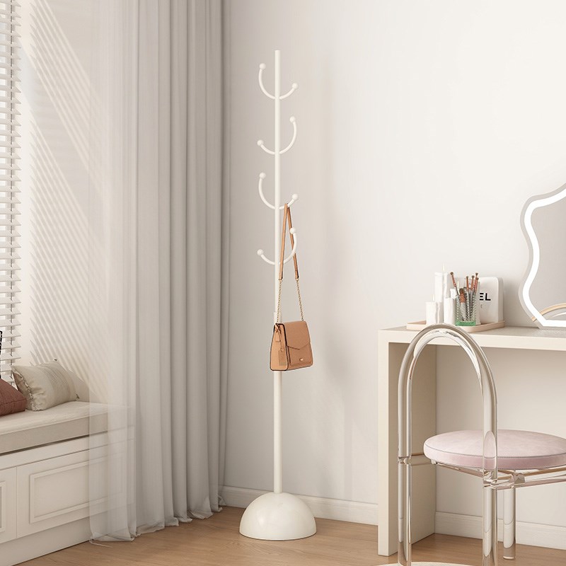 奶油风家c用落地卧室挂衣架小型立式铁艺衣帽架客厅入户门挂包架