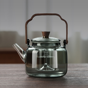 围炉煮茶壶透黑提梁m壶玻璃电陶炉煮茶器炭火炉烧水蒸煮一体泡茶
