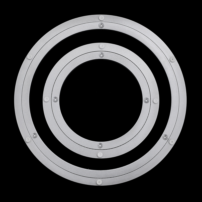 餐桌转盘铝转盘轴承滚珠静音 电视圆桌钢化L玻璃圆盘底座实心 12