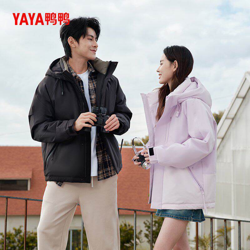 YAYA鸭鸭短款羽绒服女小个子2025冬季男女同款防寒工装羽绒服外套