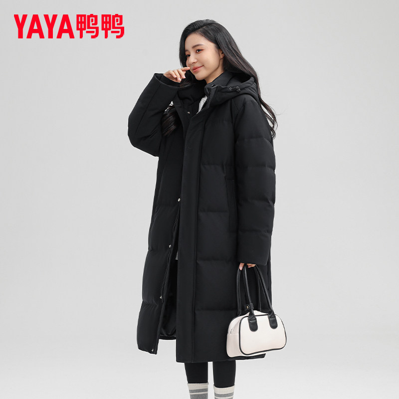 YAYA鸭鸭羽绒服女小个子2025冬季新款通勤保暖中长款韩版时尚外套