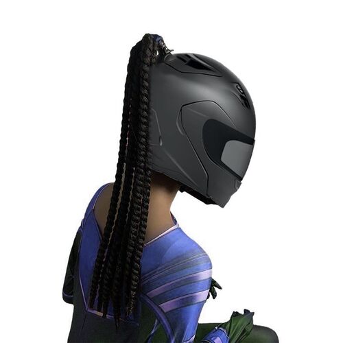 Hollow Ponytail Braids Motorcycle Helmet Dreadlocks Wig Fash