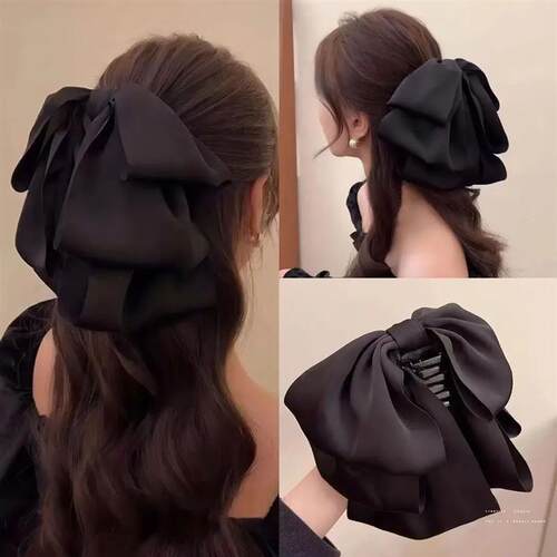 Hot Korean  Big Size Bow Hair Clip Claw Clamp Women  High Po