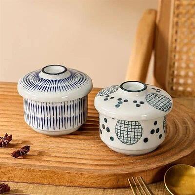 Japanese Ceramic Small Soup Bowl With Lid Baby Steamed Egg