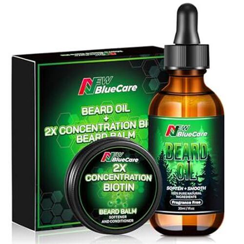 NEWBLUECARE Beard Oil and Beard Balm for Men - Beard Grow