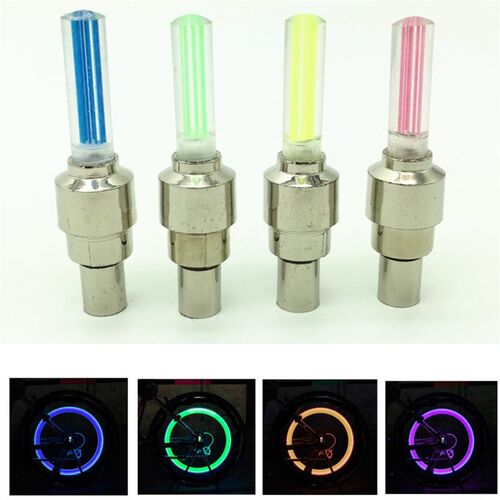 2PCS New LED Bicycle Lights Wheel Tire Valve Caps Bike Acce