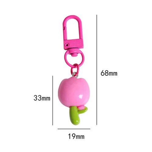 Resin Tulip Keychain Pendant Flower Girl Heart Cute Bag Orna