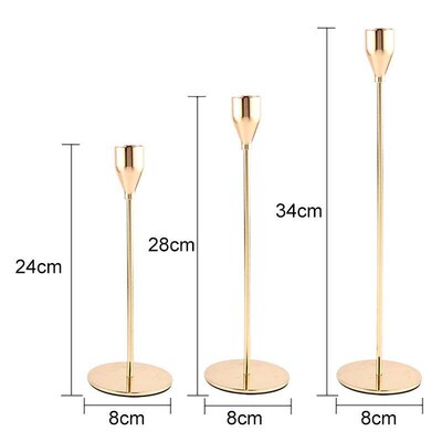 1 Set European Metal Candle Holder Exquisite Candlestick Can