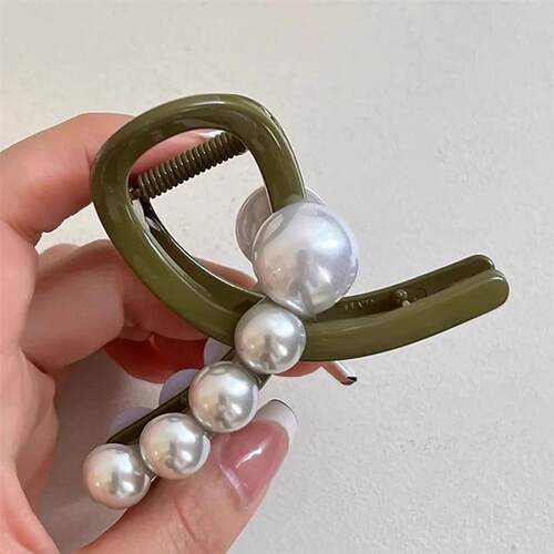 Cross Pearl Hair Clip for Women Fashion French Elegant Hairg