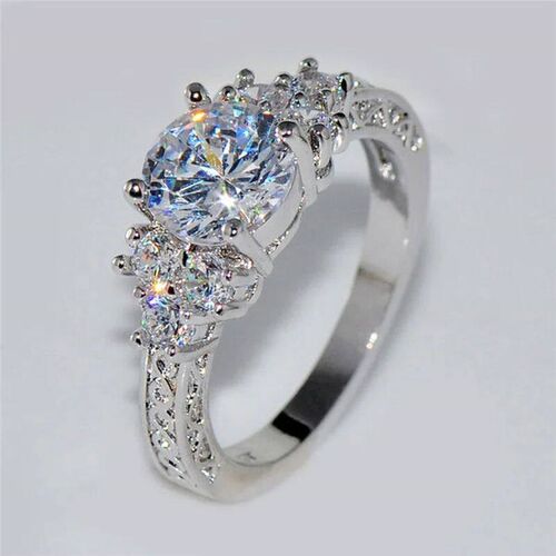 Exquisite Fashion Silver Color Engagement Rings for Women Fa